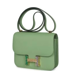 Hermès Hermes Constance 18 Vert Criquet Epsom Marquette Hardware -Online Bag Store H C 240305 1 AK 03