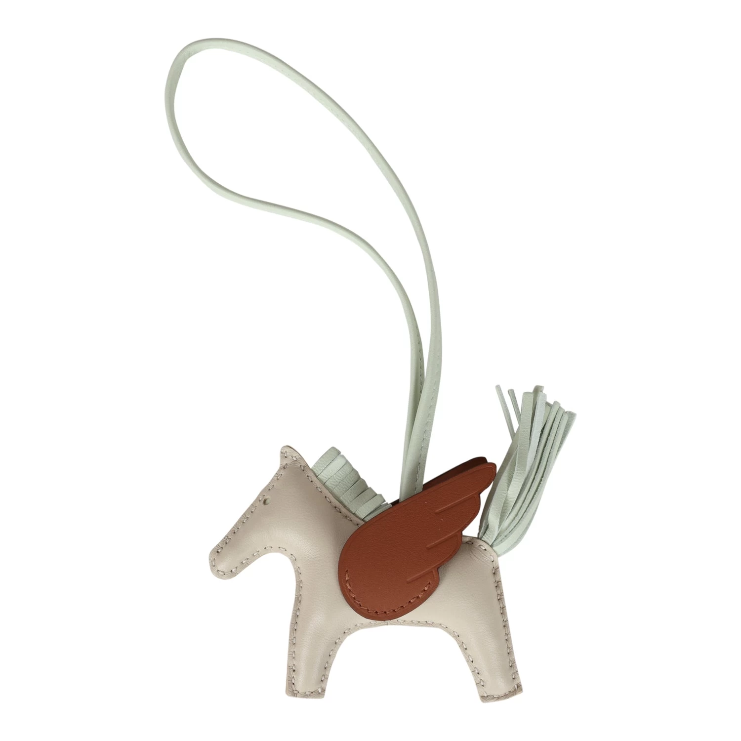 Hermès Hermes Craie/Vert Fizz/Gold Pegasus Horse Rodeo Bag Charm PM 3 Hermès Hermes Craie/Vert Fizz/Gold Pegasus Horse Rodeo Bag Charm PM