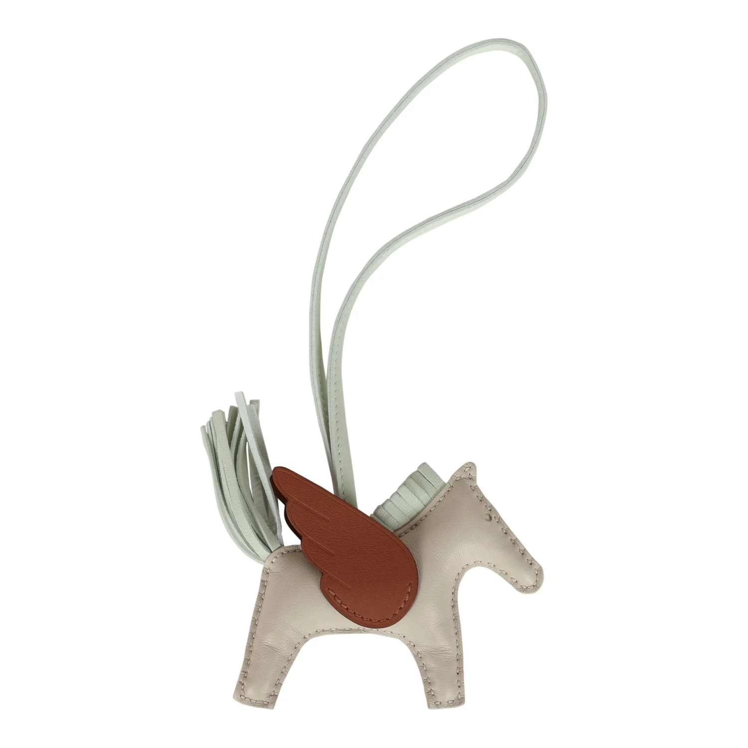 Hermès Hermes Craie/Vert Fizz/Gold Pegasus Horse Rodeo Bag Charm PM 4 Hermès Hermes Craie/Vert Fizz/Gold Pegasus Horse Rodeo Bag Charm PM - Image 2