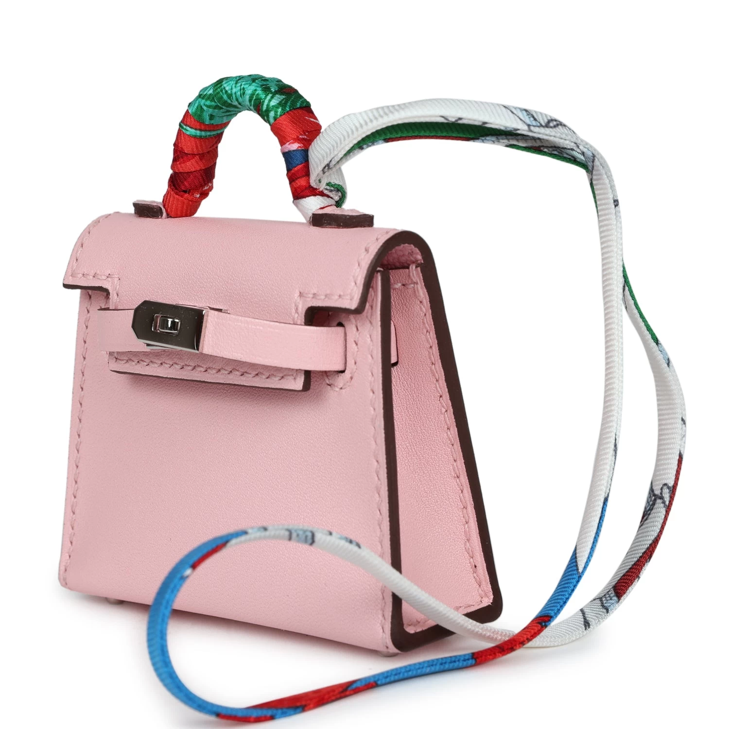 Hermès Hermes Rose Sakura Tadelakt Mini Kelly Twilly Bag Charm Palladium Hardware 7 Hermès Hermes Rose Sakura Tadelakt Mini Kelly Twilly Bag Charm Palladium Hardware - Image 5