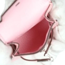 Hermès Hermes Rose Sakura Tadelakt Mini Kelly Twilly Bag Charm Palladium Hardware 17 Hermès Hermes Rose Sakura Tadelakt Mini Kelly Twilly Bag Charm Palladium Hardware -Online Bag Store H CH 231117 1 YW 08