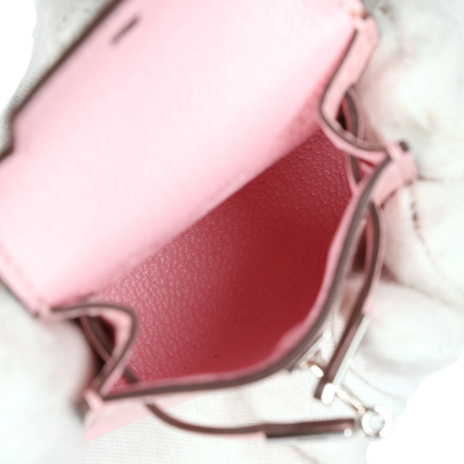 Hermès Hermes Rose Sakura Tadelakt Mini Kelly Twilly Bag Charm Palladium Hardware 10 Hermès Hermes Rose Sakura Tadelakt Mini Kelly Twilly Bag Charm Palladium Hardware - Image 8