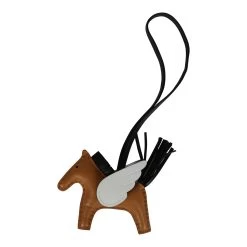 Hermès Hermes Pegasus Rodeo Bag Charm PM Sesame, White, And Noir Lambskin