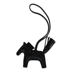 Hermès Hermes So Black Milo Lambskin And Matte Alligator Mississippiensis Rodeo Touch Bag Charm PM