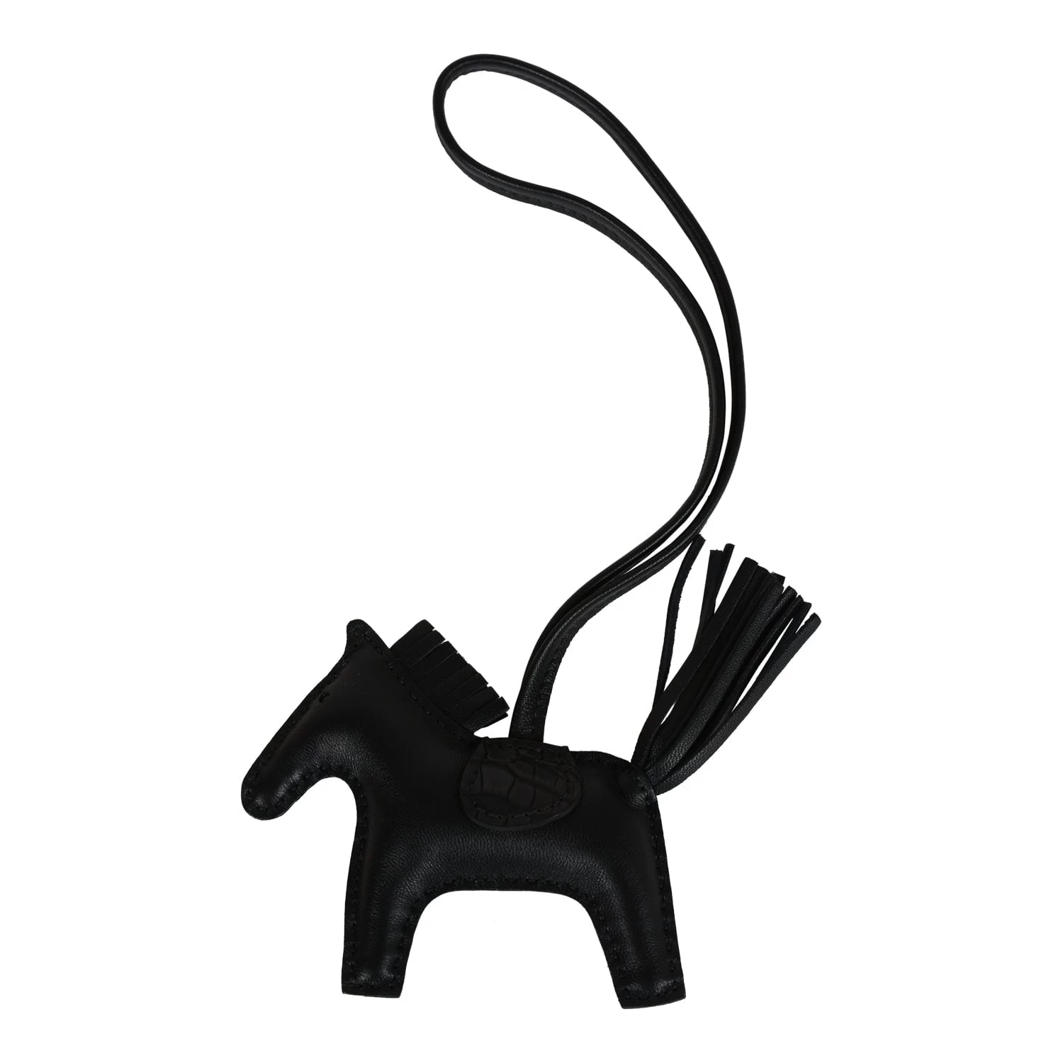 Hermès Hermes So Black Milo Lambskin And Matte Alligator Mississippiensis Rodeo Touch Bag Charm PM 3 Hermès Hermes So Black Milo Lambskin And Matte Alligator Mississippiensis Rodeo Touch Bag Charm PM