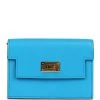Hermès Hermes Kelly Pocket Slim Wallet Bleu Frida Chevre Gold Hardware 1 Hermès Hermes Kelly Pocket Slim Wallet Bleu Frida Chevre Gold Hardware -Online Bag Store H CH 240102 2 MM 01