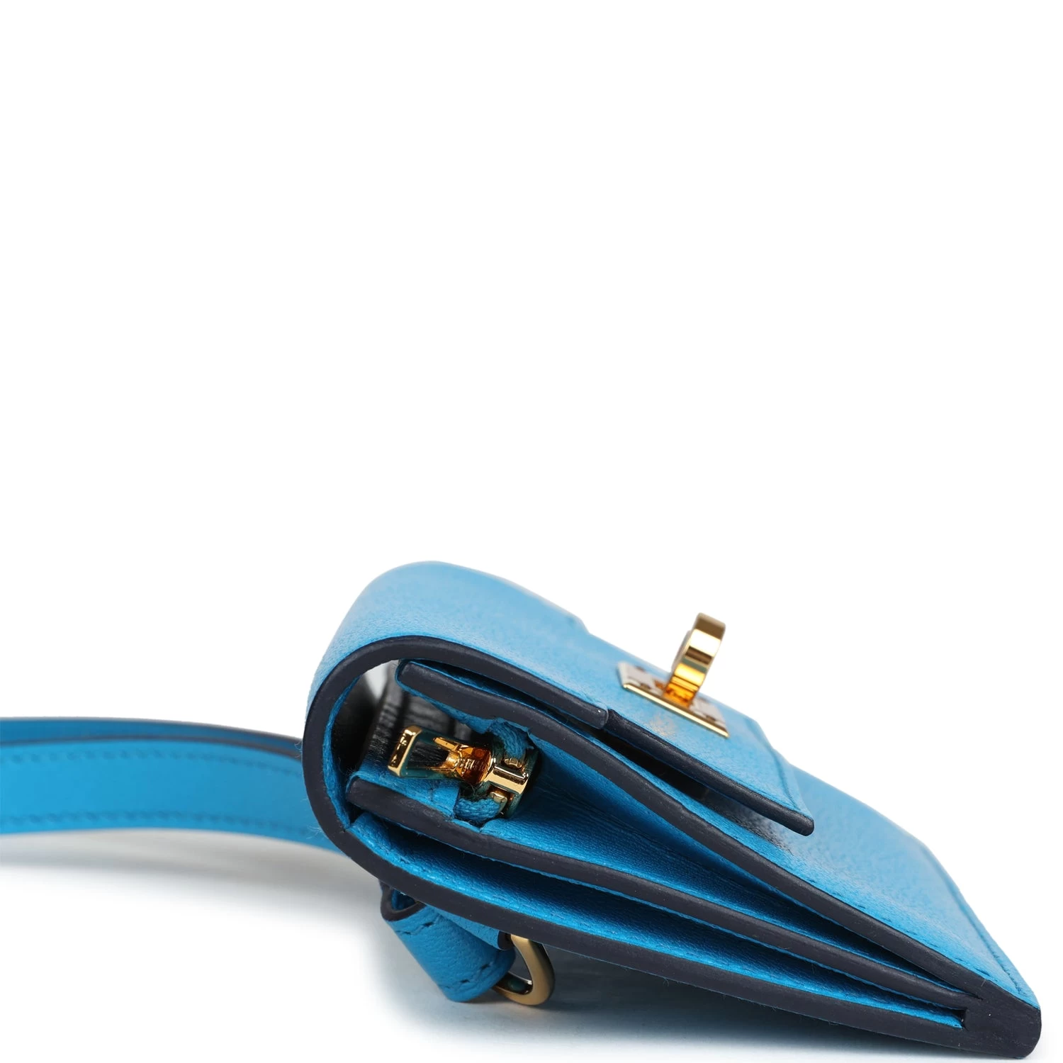 Hermès Hermes Kelly Pocket Slim Wallet Bleu Frida Chevre Gold Hardware 5 Hermès Hermes Kelly Pocket Slim Wallet Bleu Frida Chevre Gold Hardware - Image 3