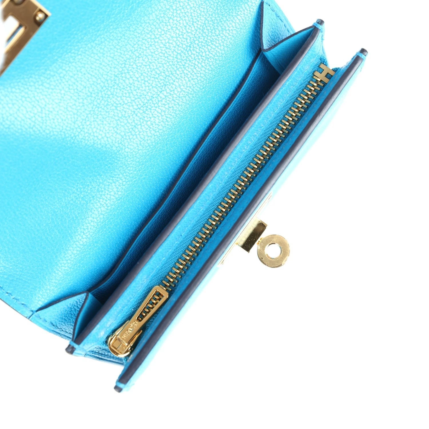 Hermès Hermes Kelly Pocket Slim Wallet Bleu Frida Chevre Gold Hardware 10 Hermès Hermes Kelly Pocket Slim Wallet Bleu Frida Chevre Gold Hardware - Image 8
