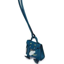 Hermès Hermes Mini Kelly Idole Bag Charm Bleu Izmir Tadelakt Palladium Hardware -Online Bag Store H CH 240201 3 AR 08
