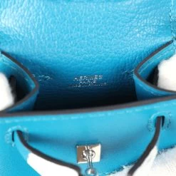 Hermès Hermes Mini Kelly Idole Bag Charm Bleu Izmir Tadelakt Palladium Hardware -Online Bag Store H CH 240201 3 AR 10