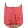 Hermès Hermes Evelyne TPM Rose Texas Clemence Palladium Hardware -Online Bag Store H E 230720 2 TC 01