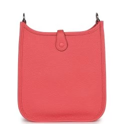 Hermès Hermes Evelyne TPM Rose Texas Clemence Palladium Hardware 14 Hermès Hermes Evelyne TPM Rose Texas Clemence Palladium Hardware -Online Bag Store H E 230720 2 TC 05