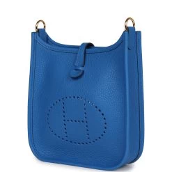 Hermès Hermes Evelyne TPM Bleu Zellige Clemence Gold Hardware -Online Bag Store H E 230720 4 TC 03