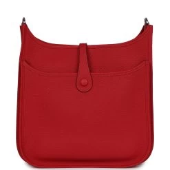 Hermès Hermes Evelyne III PM Vermillion Clemence Palladium Hardware 13 Hermès Hermes Evelyne III PM Vermillion Clemence Palladium Hardware -Online Bag Store H E 231215 1 05