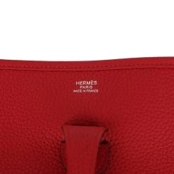Hermès Hermes Evelyne III PM Vermillion Clemence Palladium Hardware 16 Hermès Hermes Evelyne III PM Vermillion Clemence Palladium Hardware -Online Bag Store H E 231215 1 07