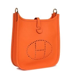Hermès Hermes Evelyne TPM Orange Minium Clemence Gold Hardware -Online Bag Store H E 240116 1 SX 02