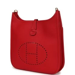 Hermès Hermes Evelyne III PM Vermillon Clemence Gold Hardware -Online Bag Store H E 240202 2 TB 03