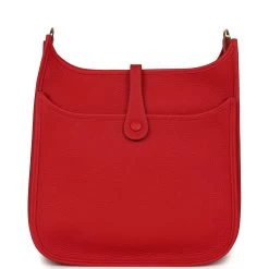 Hermès Hermes Evelyne III PM Vermillon Clemence Gold Hardware -Online Bag Store H E 240202 2 TB 05