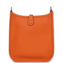 Hermès Hermes Evelyne TPM Orange Clemence Palladium Hardware 14 Hermès Hermes Evelyne TPM Orange Clemence Palladium Hardware -Online Bag Store H E 240207 1 05