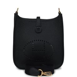 Hermès Hermes Evelyne TPM Black Clemence Gold Hardware