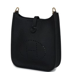 Hermès Hermes Evelyne TPM Black Clemence Gold Hardware 14 Hermès Hermes Evelyne TPM Black Clemence Gold Hardware -Online Bag Store H E 240314 3 NM 03