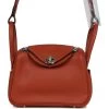 Hermès Hermes Mini Lindy Cuivre And Rose Texas Verso Swift Palladium Hardware