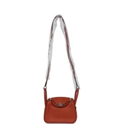 Hermès Hermes Mini Lindy Cuivre And Rose Texas Verso Swift Palladium Hardware -Online Bag Store H FBSLG 011723 1 06