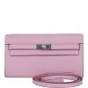 Hermès Hermes Kelly Wallet To Go Mauve Sylvestre Epsom Palladium Hardware