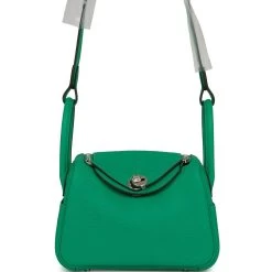 Hermès Hermes Mini Lindy Menthe Clemence Palladium Hardware
