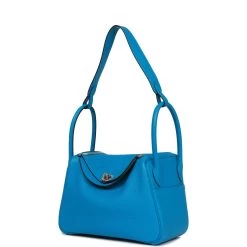 Hermès Hermes Lindy 26 Bleu Zanzibar Verso Clemence Palladium Hardware -Online Bag Store H FBSLG 072022 3 05