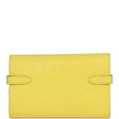 Hermès Hermes Medium Kelly Depliant Wallet Jaune Citron Ostrich Palladium Hardware -Online Bag Store H FBSLG 081722 1 XZ 04