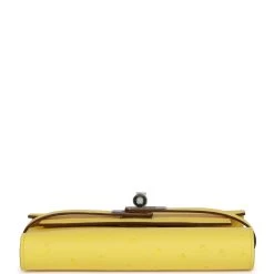 Hermès Hermes Medium Kelly Depliant Wallet Jaune Citron Ostrich Palladium Hardware -Online Bag Store H FBSLG 081722 1 XZ 06