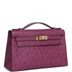 Hermès Hermes Kelly Pochette Anemone Ostrich Permabrass Hardware -Online Bag Store H FBSLG 081822 1 02