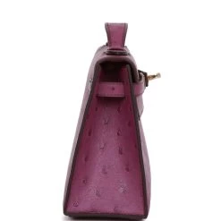 Hermès Hermes Kelly Pochette Anemone Ostrich Permabrass Hardware -Online Bag Store H FBSLG 081822 1 03