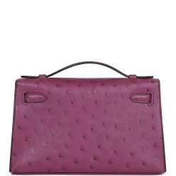 Hermès Hermes Kelly Pochette Anemone Ostrich Permabrass Hardware -Online Bag Store H FBSLG 081822 1 04