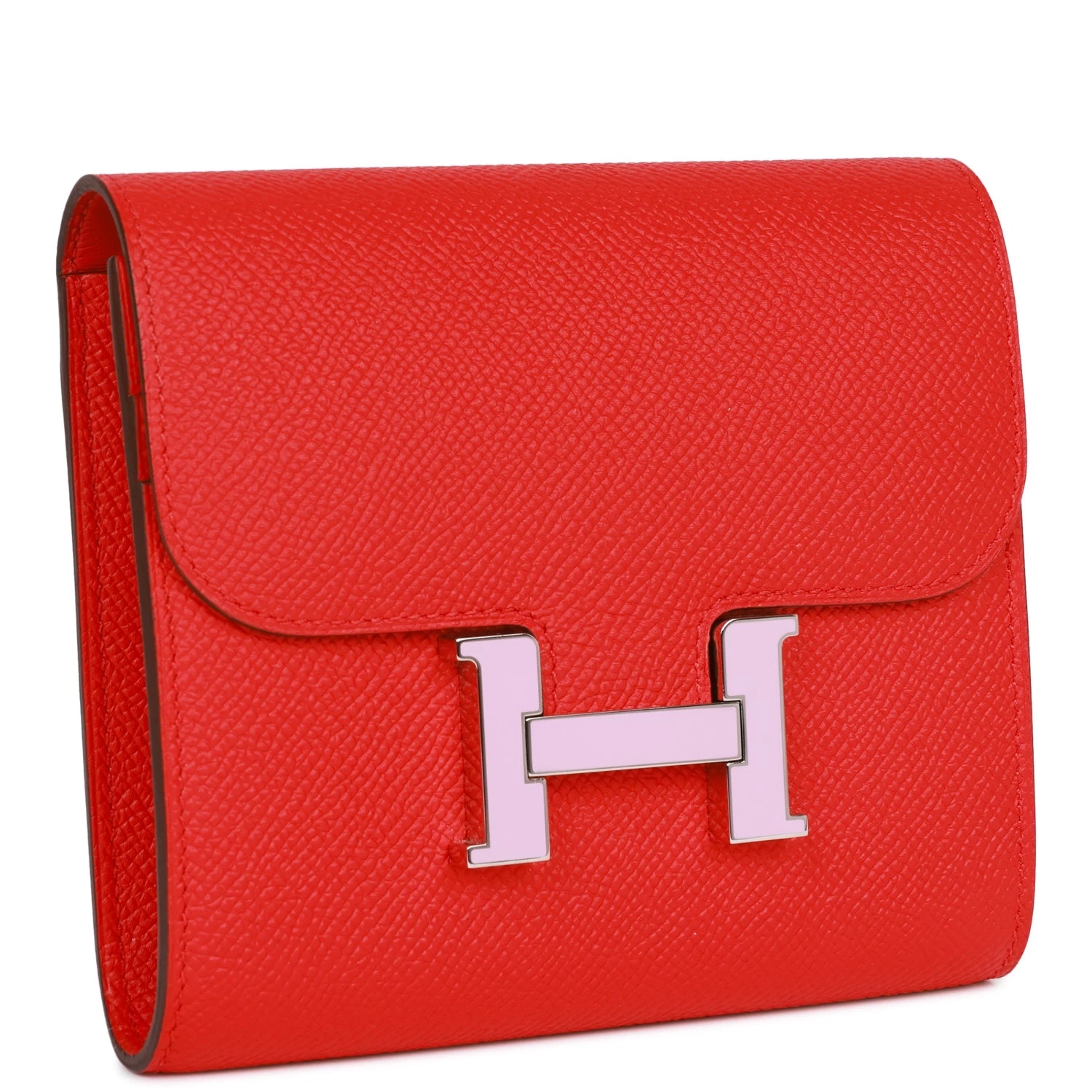 Hermès Pre-owned Hermes Constance Compact Wallet Rouge De Coeur Epsom Rose Sakura Enamel And Palladium Hardware 4 Hermès Pre-owned Hermes Constance Compact Wallet Rouge De Coeur Epsom Rose Sakura Enamel And Palladium Hardware - Image 2