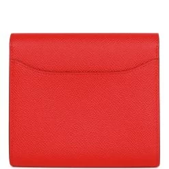 Hermès Pre-owned Hermes Constance Compact Wallet Rouge De Coeur Epsom Rose Sakura Enamel And Palladium Hardware 13 Hermès Pre-owned Hermes Constance Compact Wallet Rouge De Coeur Epsom Rose Sakura Enamel And Palladium Hardware -Online Bag Store H FBSLG 081822 3 06