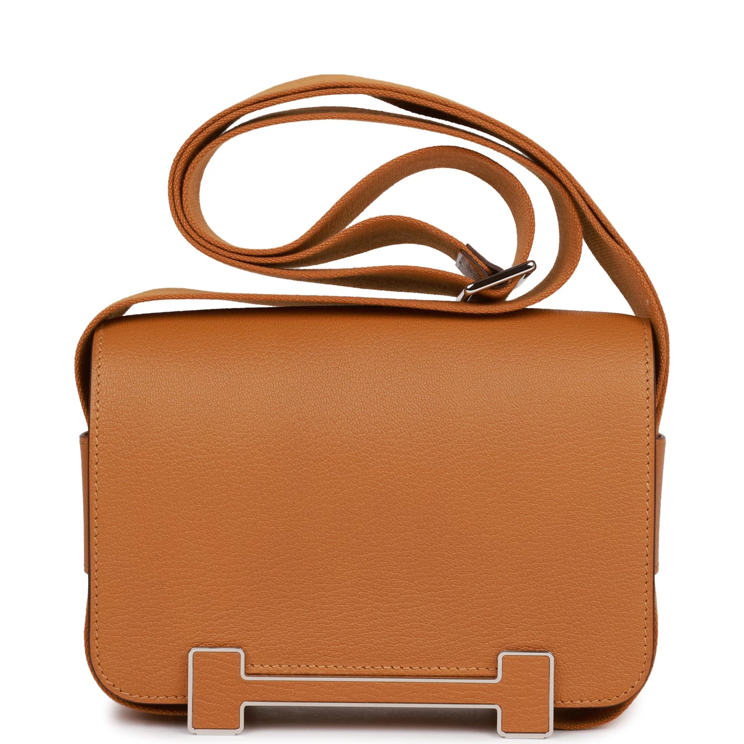Hermès Hermes Geta Caramel Chevre Palladium Hardware 3 Hermès Hermes Geta Caramel Chevre Palladium Hardware