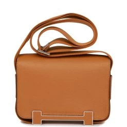 Hermès Hermes Geta Caramel Chevre Palladium Hardware 14 Hermès Hermes Geta Caramel Chevre Palladium Hardware -Online Bag Store H FBSLG 092222 1 04