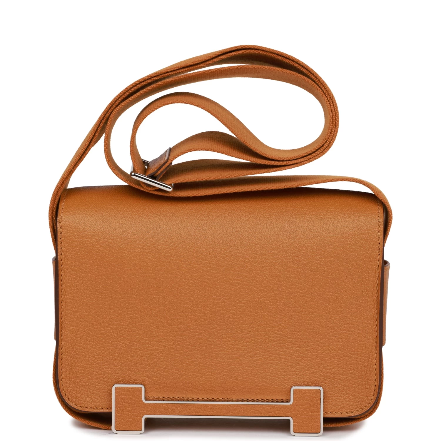 Hermès Hermes Geta Caramel Chevre Palladium Hardware 6 Hermès Hermes Geta Caramel Chevre Palladium Hardware - Image 4
