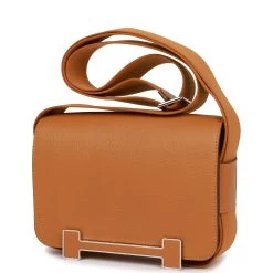 Hermès Hermes Geta Caramel Chevre Palladium Hardware 15 Hermès Hermes Geta Caramel Chevre Palladium Hardware -Online Bag Store H FBSLG 092222 1 05