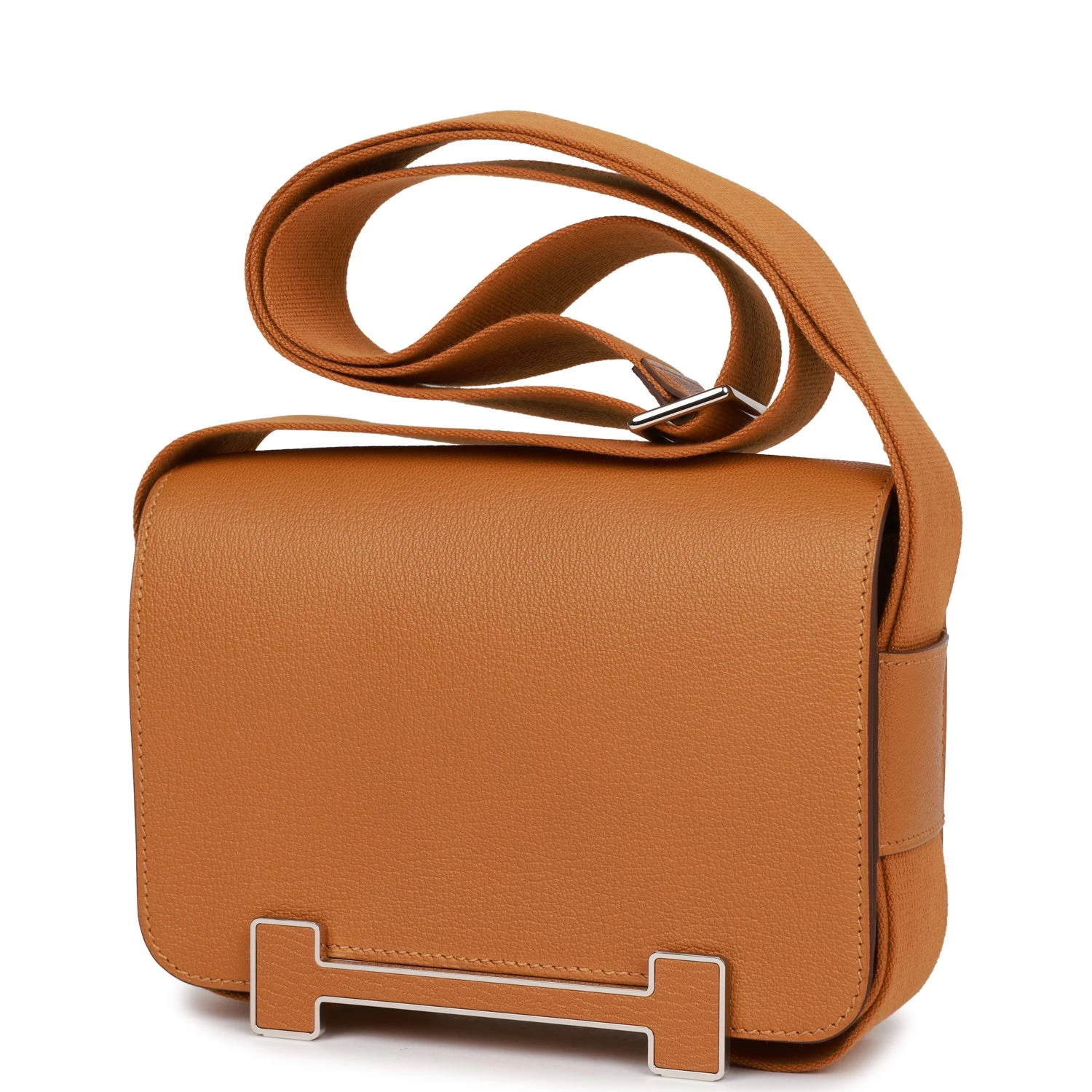 Hermès Hermes Geta Caramel Chevre Palladium Hardware 7 Hermès Hermes Geta Caramel Chevre Palladium Hardware - Image 5
