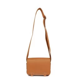 Hermès Hermes Geta Caramel Chevre Palladium Hardware 17 Hermès Hermes Geta Caramel Chevre Palladium Hardware -Online Bag Store H FBSLG 092222 1 07