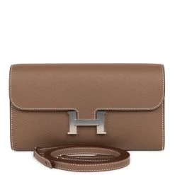 Hermès Hermes Constance Wallet To Go Etoupe Epsom Palladium Hardware