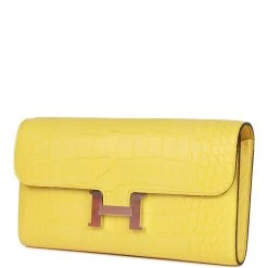 Hermès Hermes Constance Wallet To Go Mimosa Matte Alligator Palladium Hardware -Online Bag Store H FBSLG 102422 2 LA 03