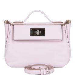 Hermès Hermes Mini 24/24 Bag Mauve Pale Verso Evercolor And Swift Palladium Hardware