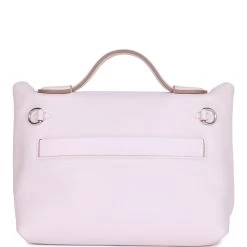 Hermès Hermes Mini 24/24 Bag Mauve Pale Verso Evercolor And Swift Palladium Hardware -Online Bag Store H FBSLG 111022 1 04
