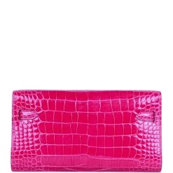 Hermès Pre-owned Hermes Kelly Wallet To Go Rose Scheherazade Shiny Alligator Palladium Hardware -Online Bag Store H FBSLG 122722 2 MX 04