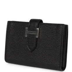 Hermès Hermes Bearn Card Holder Wallet Black Chevre Palladium Hardware 14 Hermès Hermes Bearn Card Holder Wallet Black Chevre Palladium Hardware -Online Bag Store H FBSLG 230227 2 03