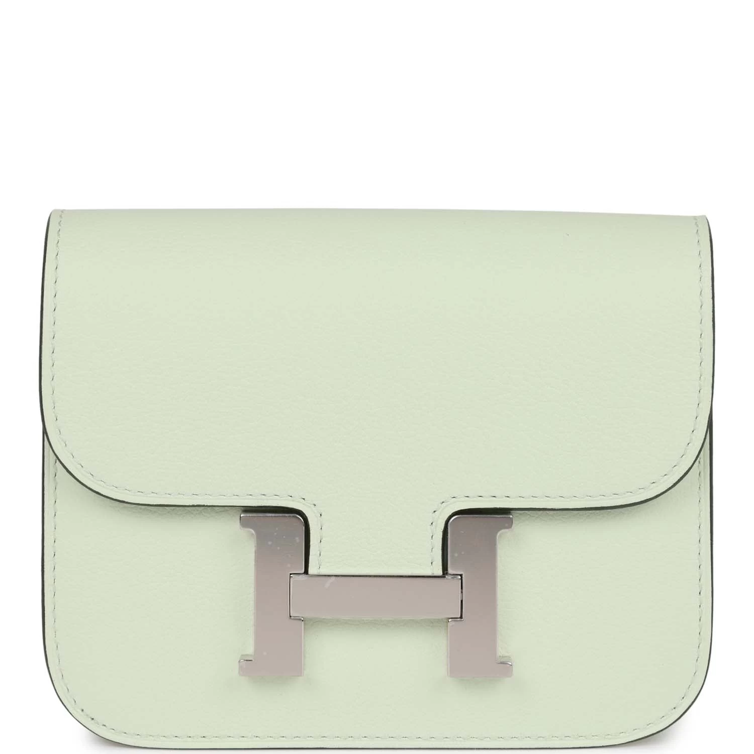 Hermès Hermes Constance Slim Wallet Vert Fizz Evercolor Palladium Hardware 3 Hermès Hermes Constance Slim Wallet Vert Fizz Evercolor Palladium Hardware